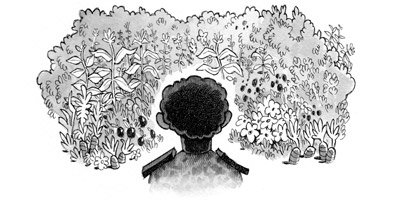 Otto in a bountiful garden of vegetables in The Great Sugar War